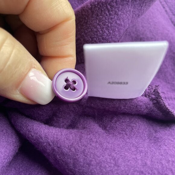 D&Co Womens Fleece Shirt Shacket Jacket Size 2X Purple Button Front Cozy NEW - Picture 6 of 9